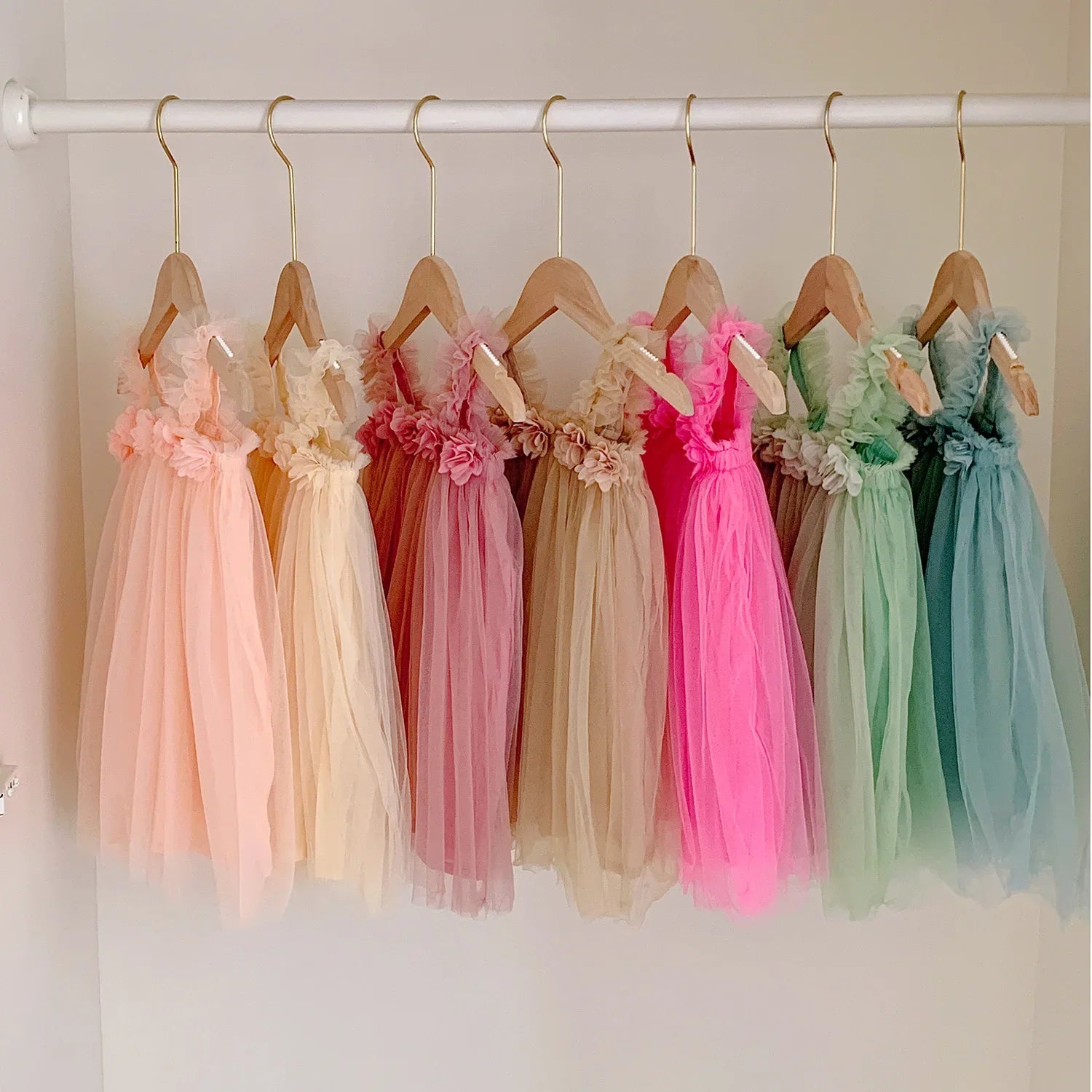 Kids Girl Dress 3D Flower Sling Sweet Beauty Children's Mesh Solid Color Baby Girls Beach Princess Fluffy Skirt-Dollar Bargains Online Shopping Australia