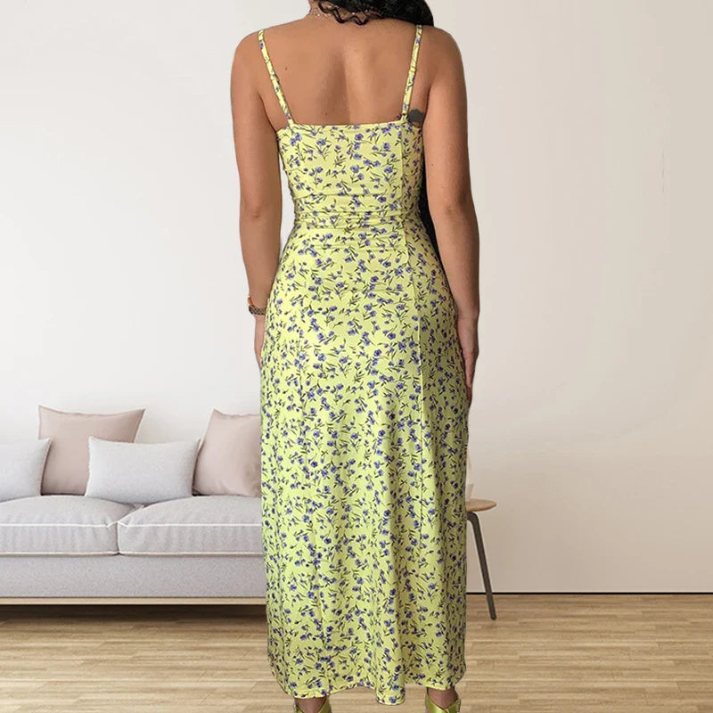 Women's Summer Style Small Fragmented Flower Split Dress-Dollar Bargains Online Shopping Australia