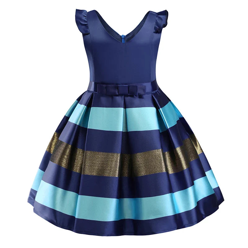 Baby Girls Striped Dress For Girls Formal Wedding Party Dresses Kids Princess Christmas Dress Costume Children Girls Clothing-Dollar Bargains Online Shopping Australia