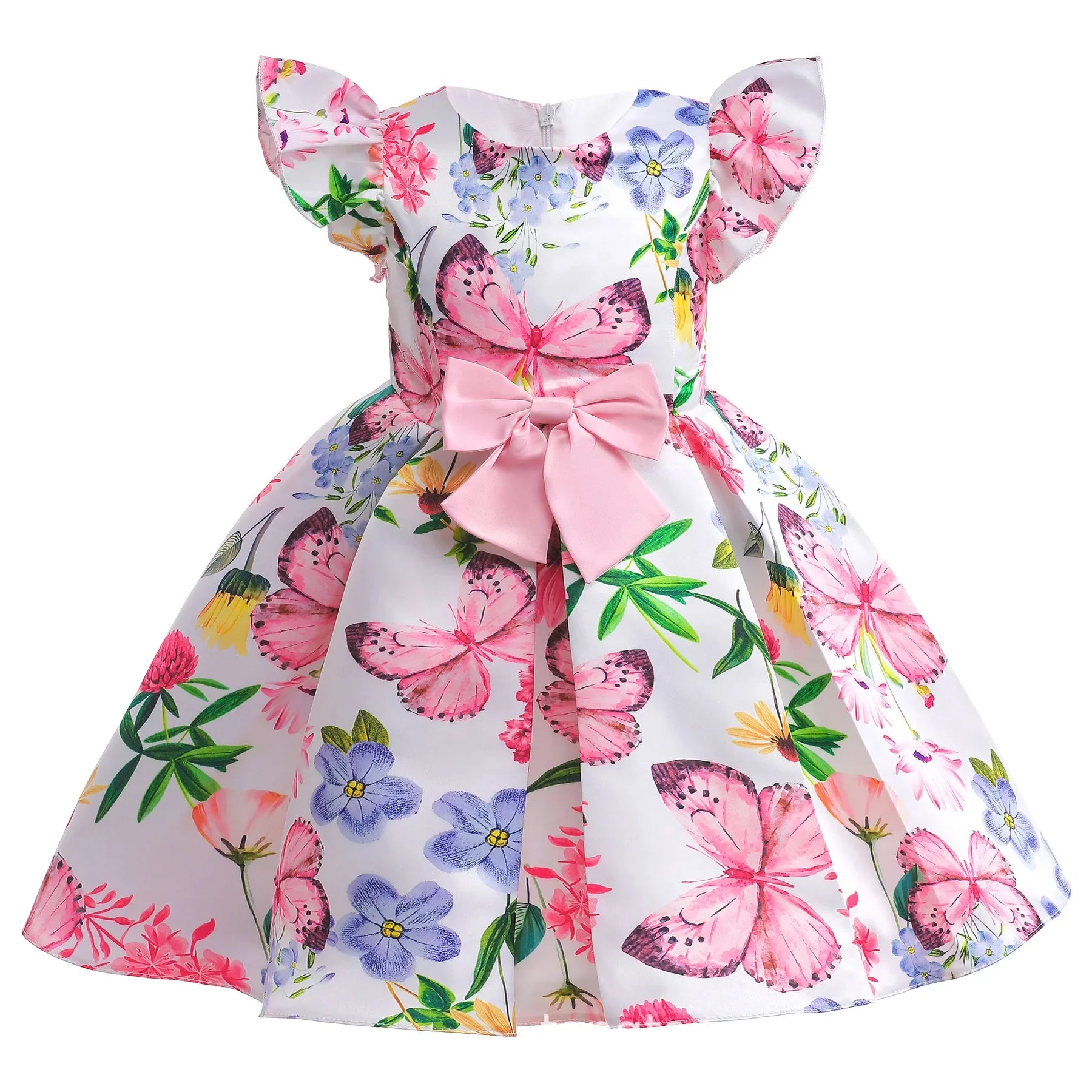 Baby Girls Flower Striped Dress For Girls Floral Wedding Party Dresses Kids Princess Christmas Dress Children Girls Clothing-Dollar Bargains Online Shopping Australia