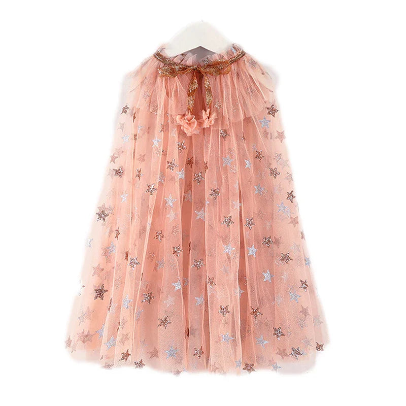 Christmas Halloween Girls Cloak Outerwear One Size Sequins Shawl Kids Coat for Birthday Party Beach Rainbow Princess Costume-Dollar Bargains Online Shopping Australia
