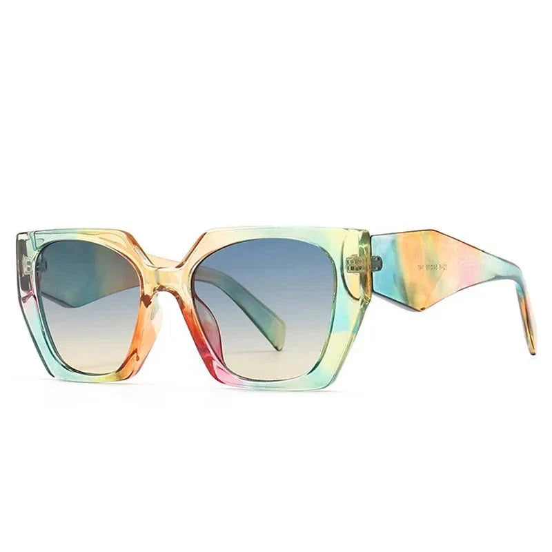 Retro Polygon Cat Eye Colorful Sunglasses Women Clear Gradient Shades UV400 Men Sun Glasses-Dollar Bargains Online Shopping Australia