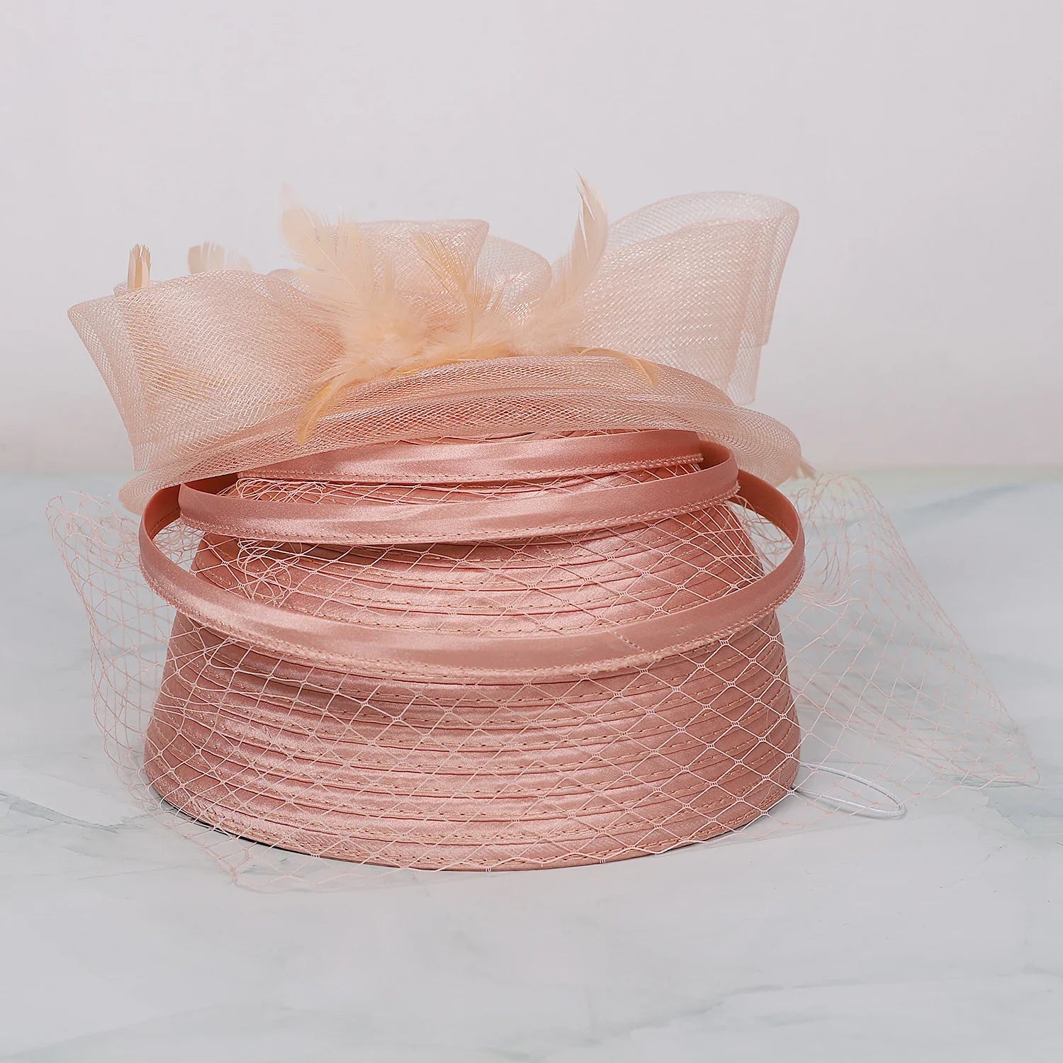 Wedding Church Red Hats Fascinators For Woman With Feather Veil Cocktail Party Headdress Lady Elegant Kentucky Derby Cap-Dollar Bargains Online Shopping Australia