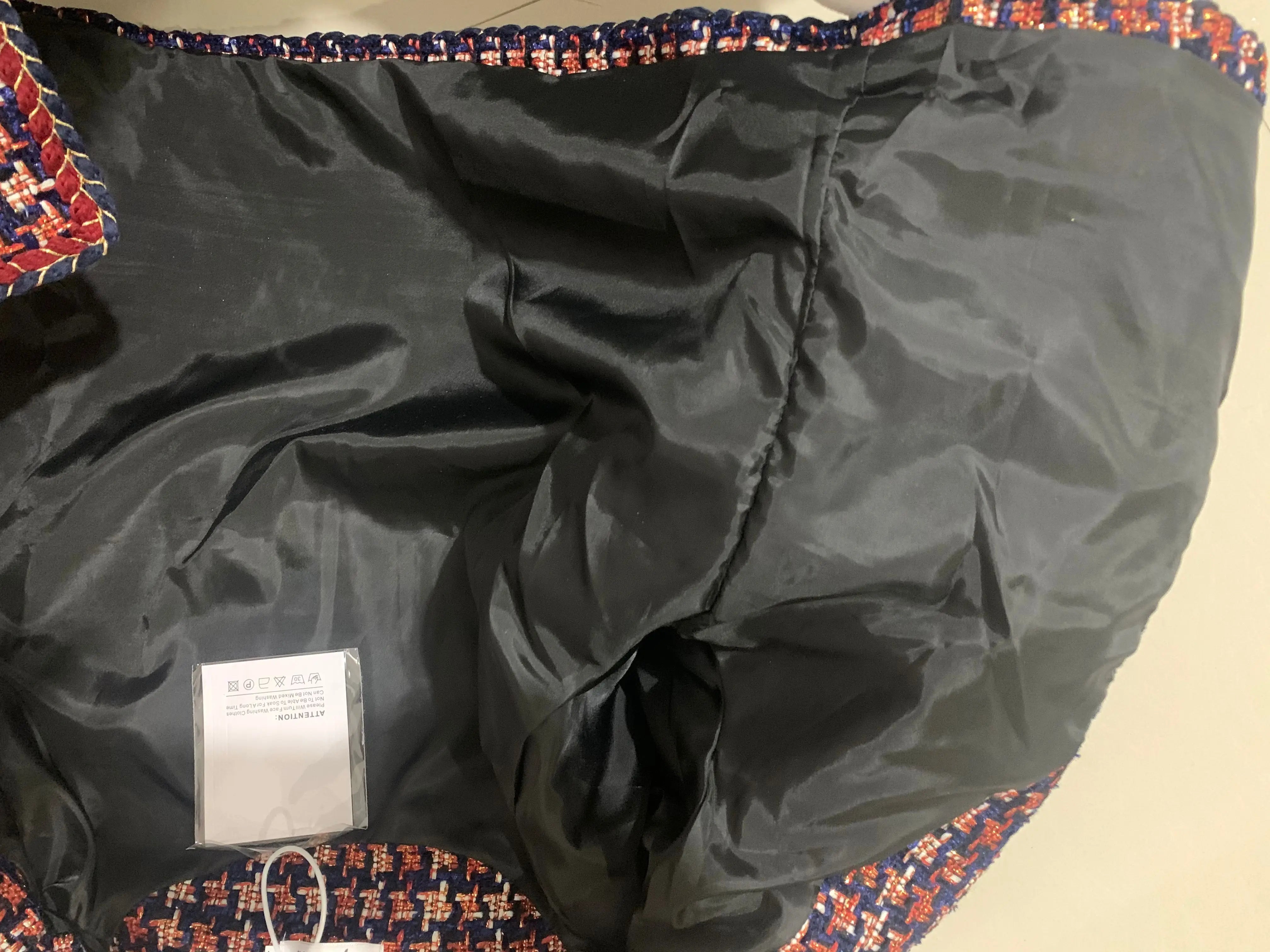 Elegant Weave Plaid Women Blazer Pocket Plus Velvet Winter Causal Tweed Coat Office Ladies Suit Jacket-Dollar Bargains Online Shopping Australia