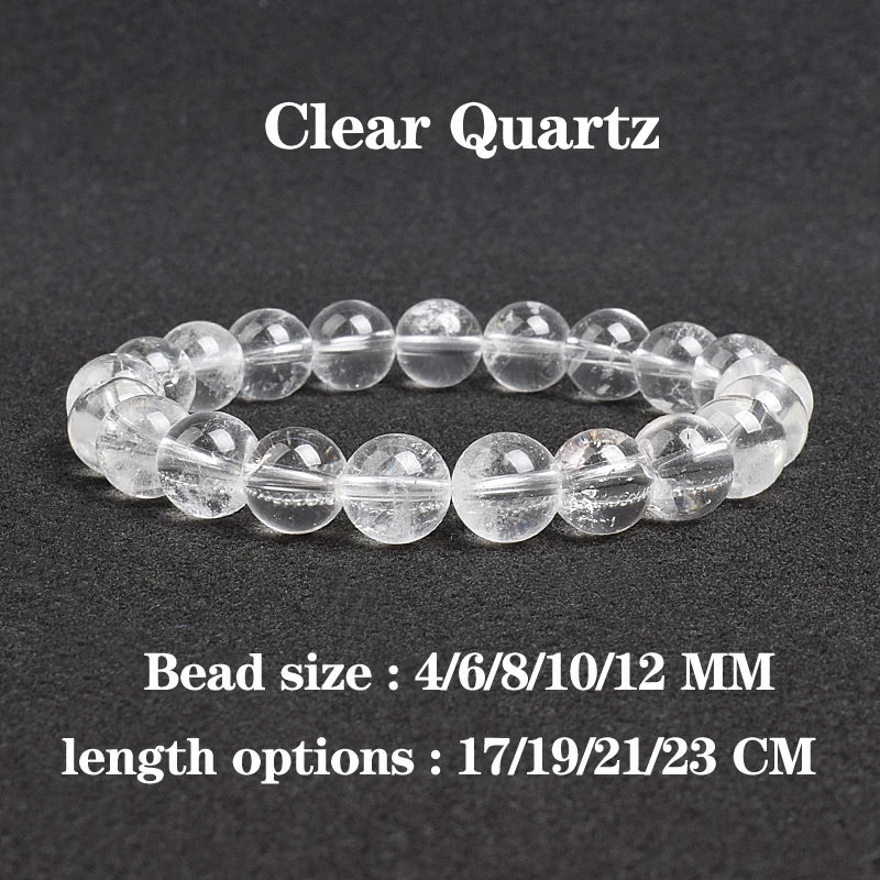 Natural Clear Quartzs Bracelet White Transparency Healing Crystal Energy Stone Boho Reiki Gem Stone Beads Simple Yoga Jewelry-Dollar Bargains Online Shopping Australia