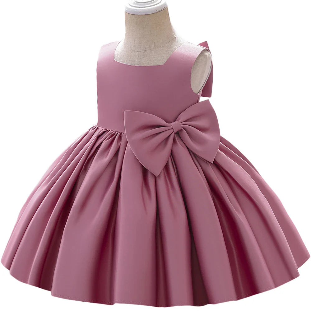 Flower Baby Girls Wedding Birthday Bownot Dresses Clothing Toddler Kids Princess Party Ball Gown Dress Costume-Dollar Bargains Online Shopping Australia
