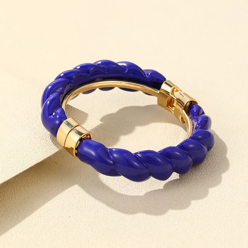 Colorful Open Bracelet Adjustable Women Retro Charm Resin Bangle Bracelet Banquet Jewelry Hand Banquet Accessories-Dollar Bargains Online Shopping Australia