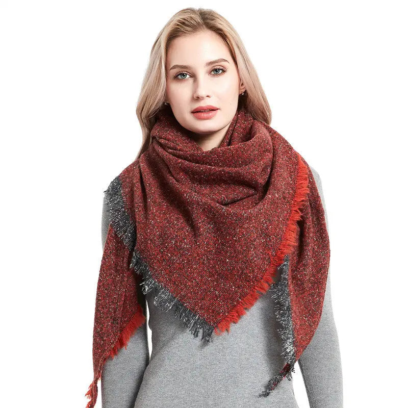 Luxury Cashmere Warm Keeping Women's Pashmina Scarf Solid Color Triangle Shawl Wrapping Dirty Women's Scarf  Scarf, Shawl