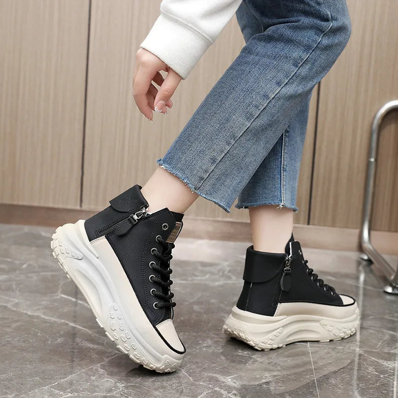 Women Sneakers Luxury Fashion High Top Women Boots Platform Casual Shoes Outdoor Running Shoes for Women-Dollar Bargains Online Shopping Australia