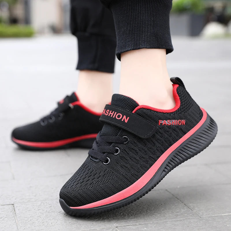 Children Sneakers Outdoor Casual Shoe Boy Girl Mesh Shoes Comfort Student Running Shoe Spring New Vulcanized Shoes Magic Buckle