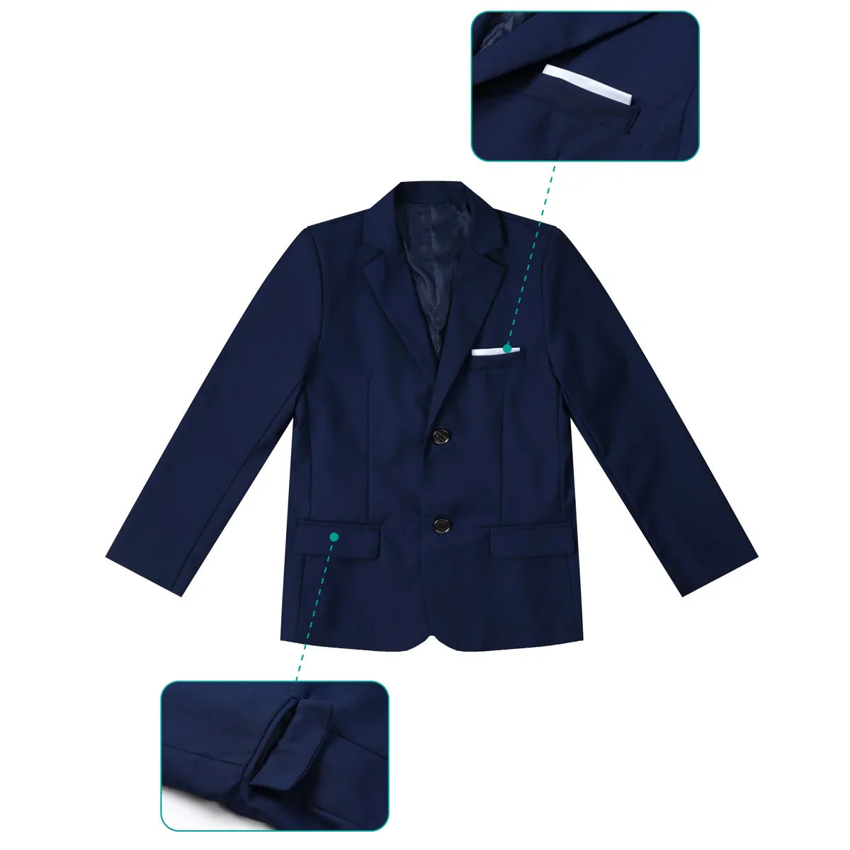 Boys Blazer Kids Wedding Formal Solid Jacket Gentleman Birthday Party Performance Suit Children Spring and Autumn Clothing Set