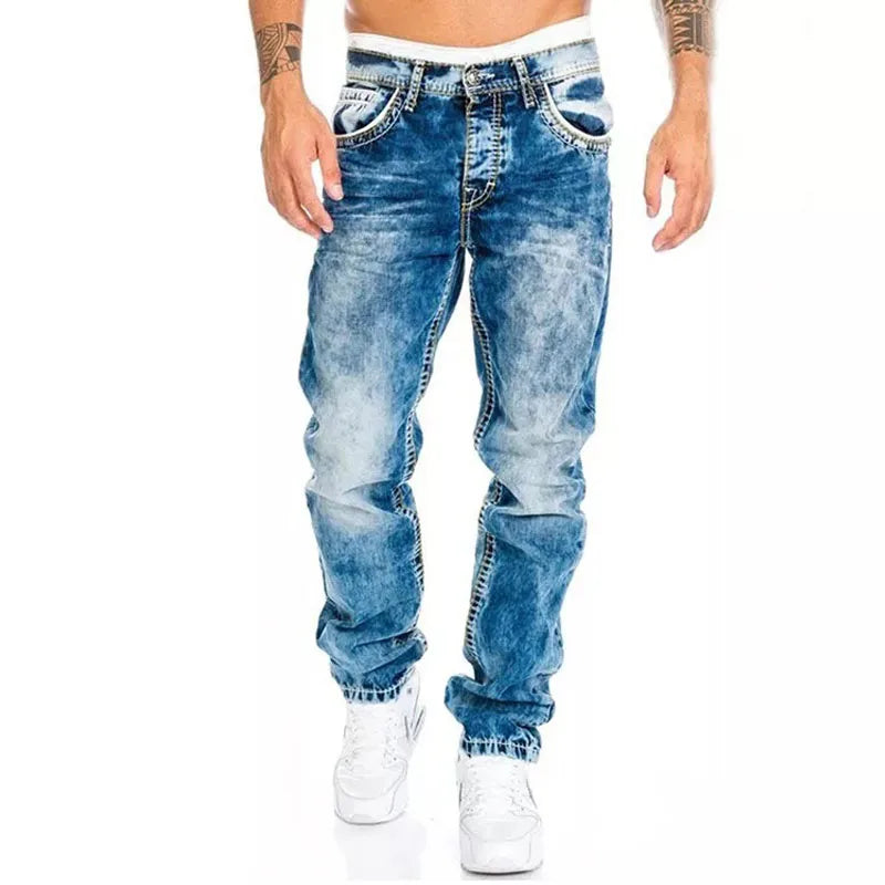 Mens Jeans Brands Straight Stretch Slim Jean Casual Pants Denim Trousers Baggy Jeans Black Blue-Dollar Bargains Online Shopping Australia