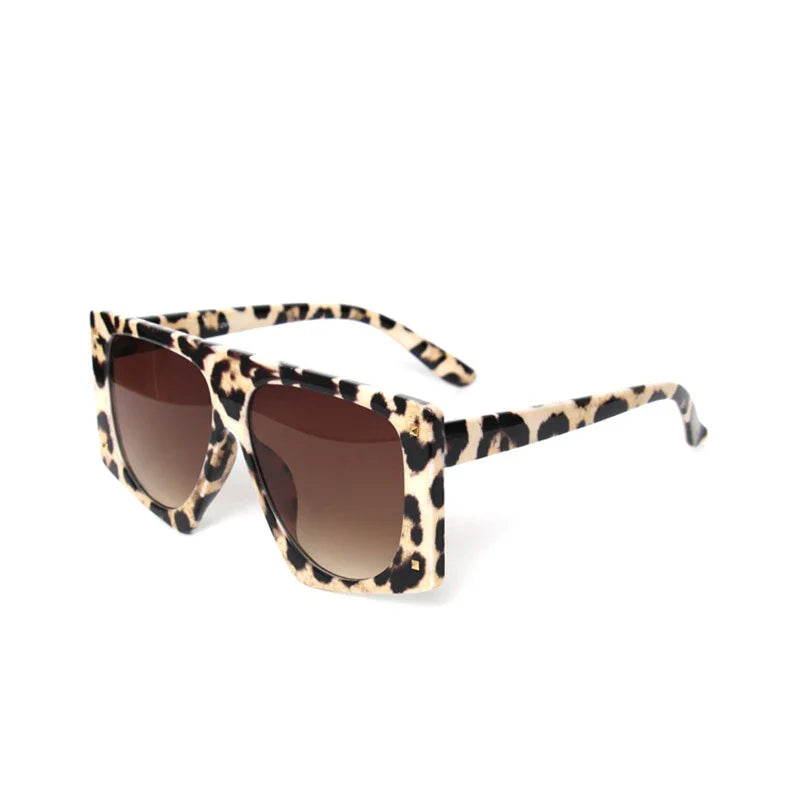 Punk Leopard Sunglasses Women Sexy Oversized Sun Glasses Men UV400 Gradient Shades Steampunk Goggles Eyewear-Dollar Bargains Online Shopping Australia
