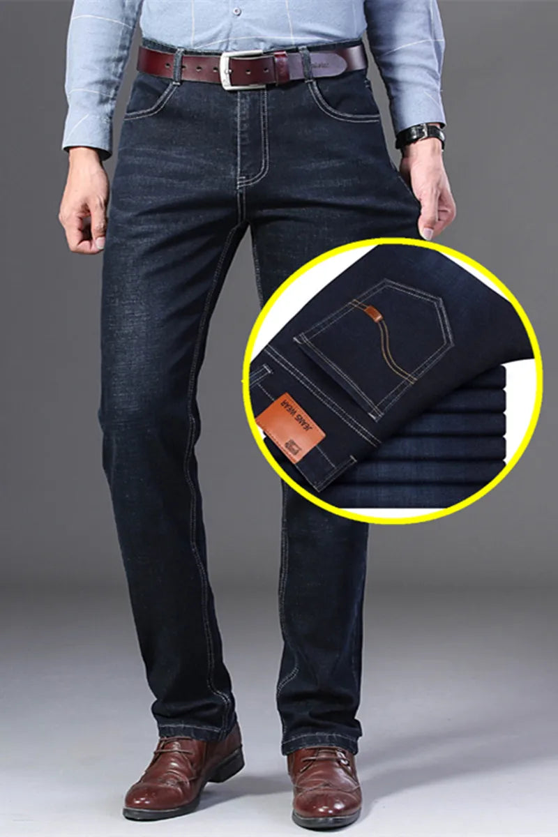 Men's Jeans Summer Thin Pants Straight Blue Jean Baggy Casual Work Denim Pant High Elasticity Wide Leg Business Male-Dollar Bargains Online Shopping Australia