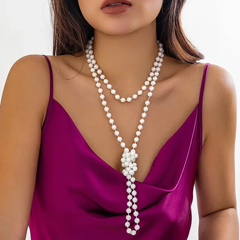 Pearl Multi-layered Women's Necklace Exaggerated Fashion High Street Club Party Banquet Necklace For Women Jewelry-Dollar Bargains Online Shopping Australia