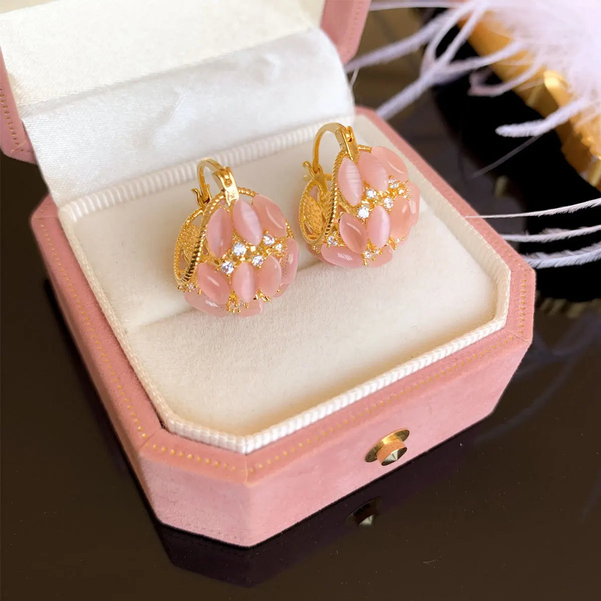 White Shell Flower Pearl Stud Earrings For Women Ball Double Side Elegant Earrings set Exquisite Vintage Fashion Jewelry-Dollar Bargains Online Shopping Australia