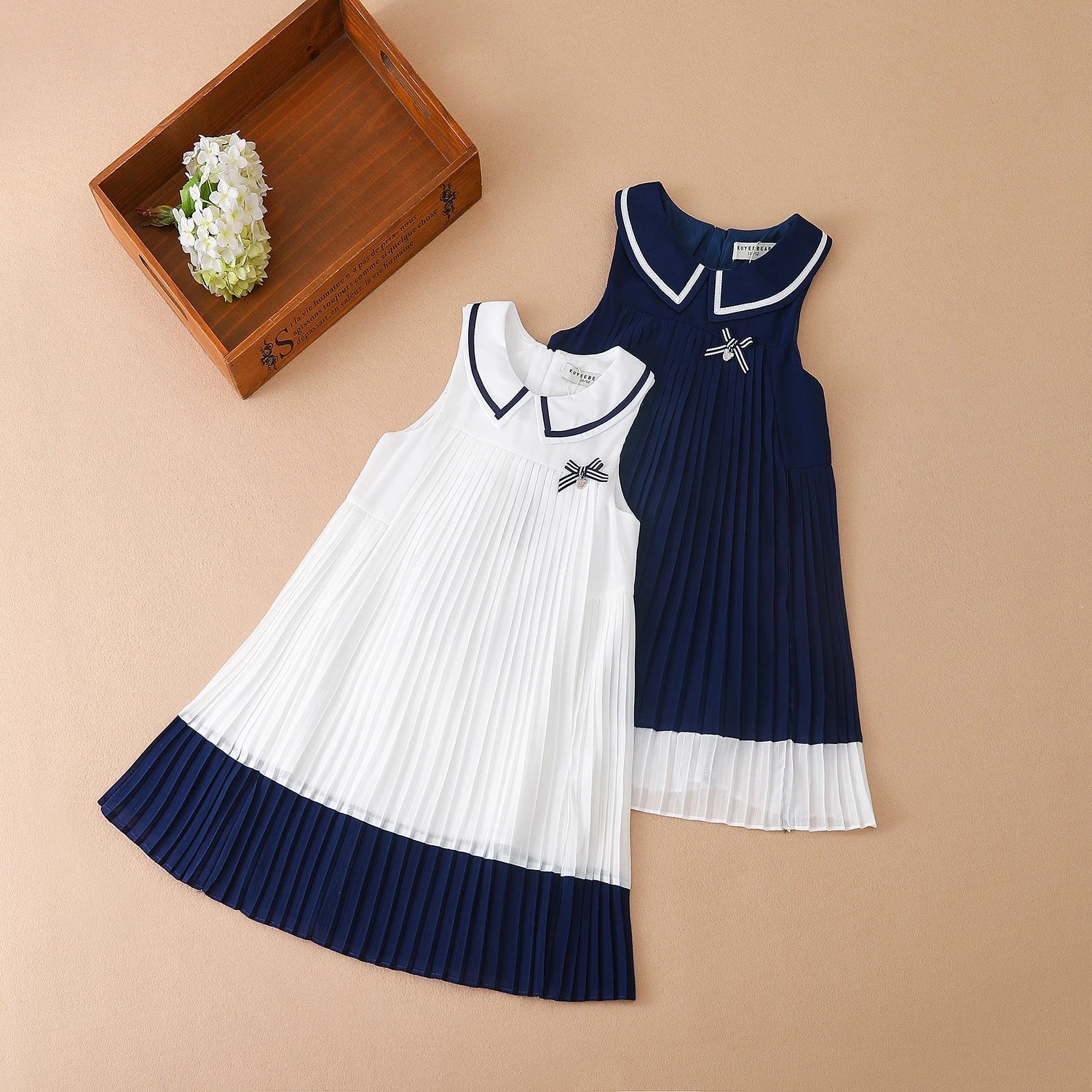 Girl Dresses Sleeveless Summer Chiffon Pleated Clothing Kids' Dresses Baby Girl One-piece Dress-Dollar Bargains Online Shopping Australia