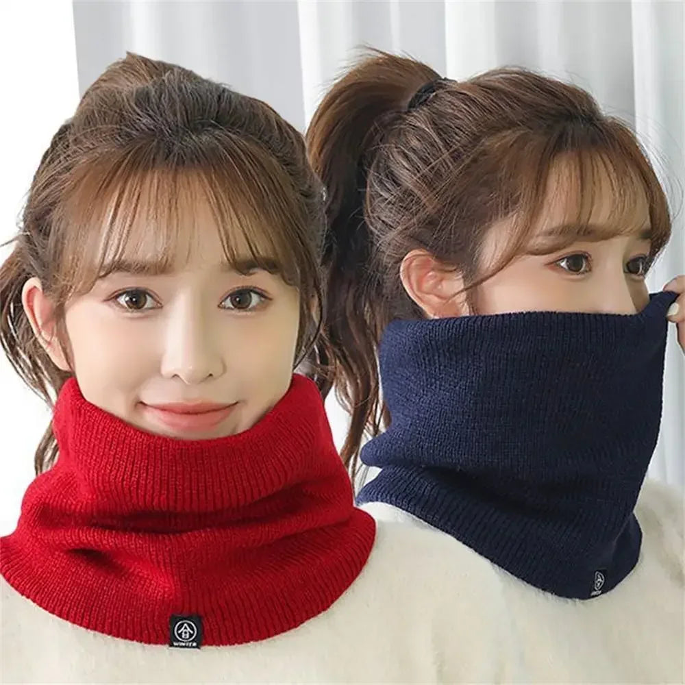 Winter Warm Scarf Woolen Knitting Neck Sport Scarf Men Face Cover Winter Skating Running Warm Scarves Thick Cold-proof Collar