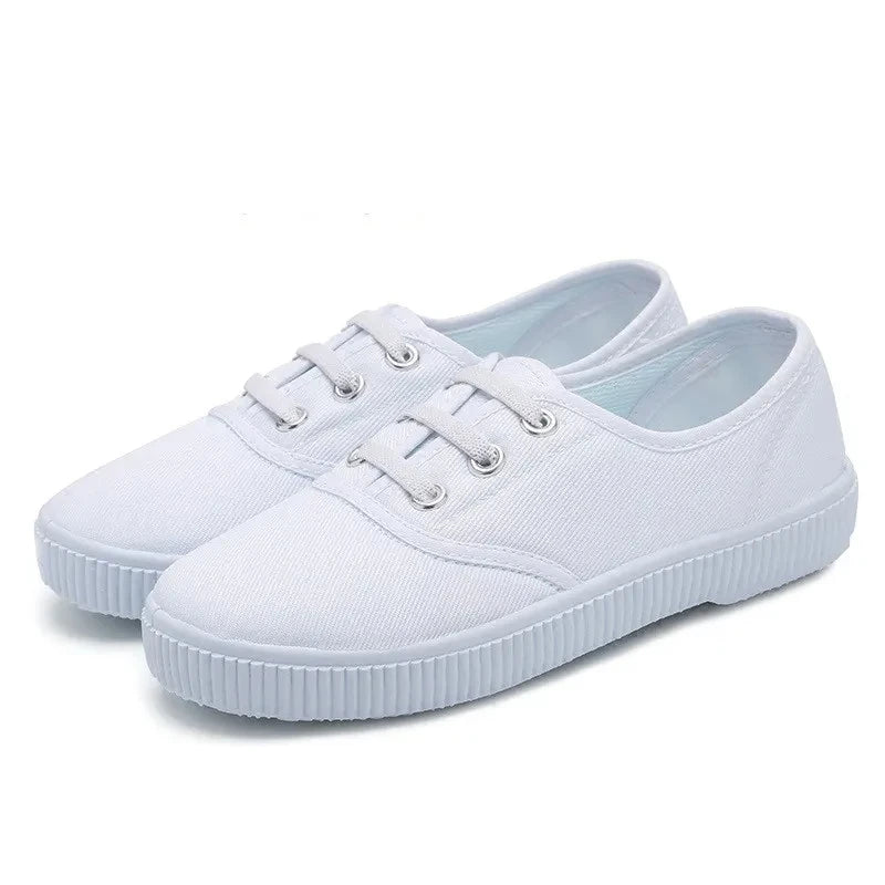 White Canvas Shoes For Baby Boys Girls Casual Shoes Children Cute Soft Sole Walking Shoes Toddler Kids Footwear