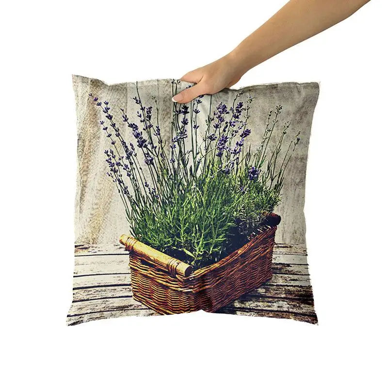 Lavender Decorative Throw Pillow Sofa Cushion Cover Personalized Floral