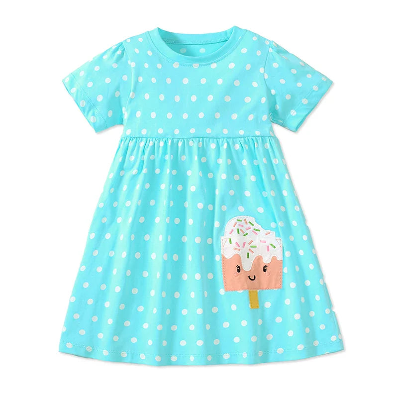 Girls Casual Clothes Cotton Lovely Kids Summer Dress for Toddler Infant Children-Dollar Bargains Online Shopping Australia