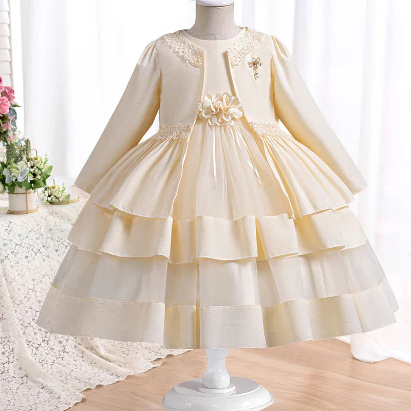 Dress Long sleeved Birthday Party Elegant Evening Dress Performance Fluffy Girl Princess Dress-Dollar Bargains Online Shopping Australia