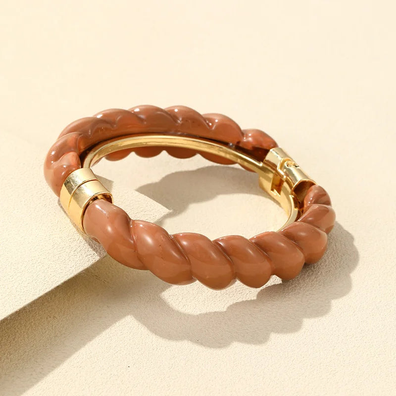 Colorful Open Bracelet Adjustable Women Retro Charm Resin Bangle Bracelet Banquet Jewelry Hand Banquet Accessories-Dollar Bargains Online Shopping Australia