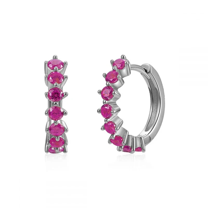 Gold Filled Stud Earrings Set For Women Ear Cuffs Colorful Zircon Dangle Hoop Earrings Fashion Party Jewelry-Dollar Bargains Online Shopping Australia