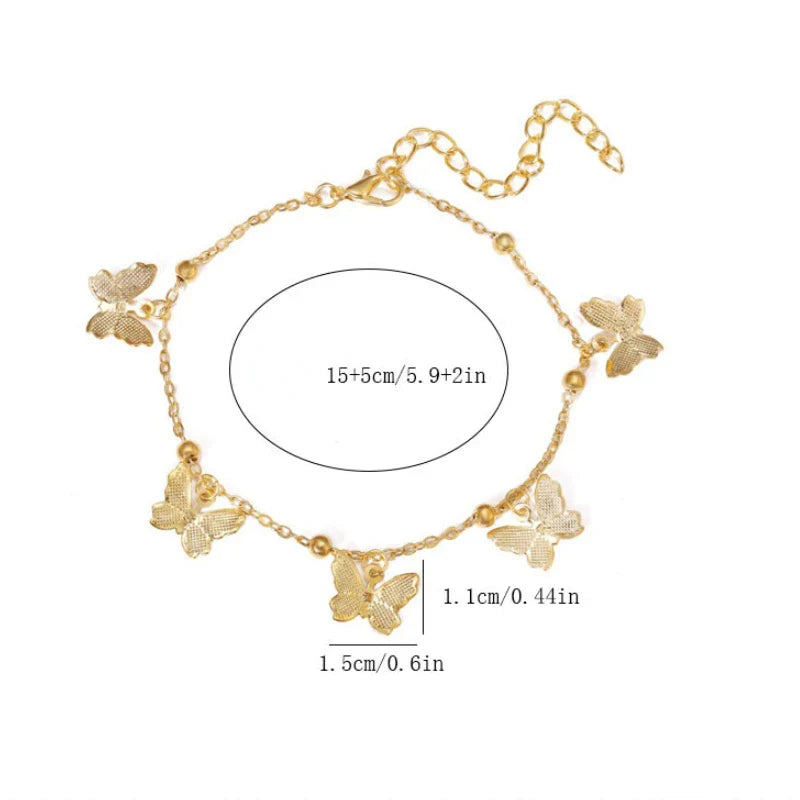Anklets Butterfly Accessories for Women Summer Beach Ankle Foot Chain Jewelry-Dollar Bargains Online Shopping Australia