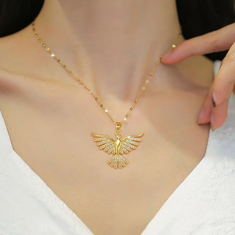 Phoenix Wing Animal Necklace Fashion Cute Bird Wedding Personality Versatile Clavicle Chain Birthday Gift-Dollar Bargains Online Shopping Australia