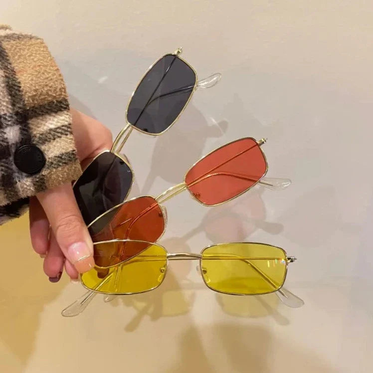 Candy Color Vintage Metal Cat Eye Sunglasses UV400 Female Summer Street Eyewear