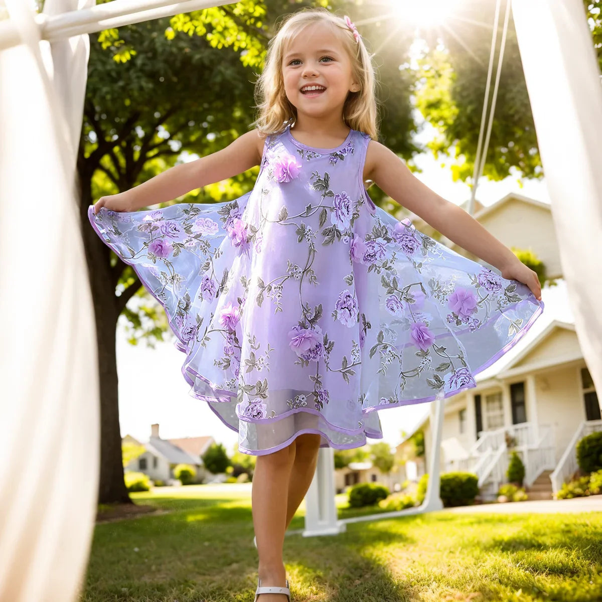 Girls Flower Bohemian Summer Dress Child Kids Girl Beach Dresses Chiffon Dresses Floral-Dollar Bargains Online Shopping Australia