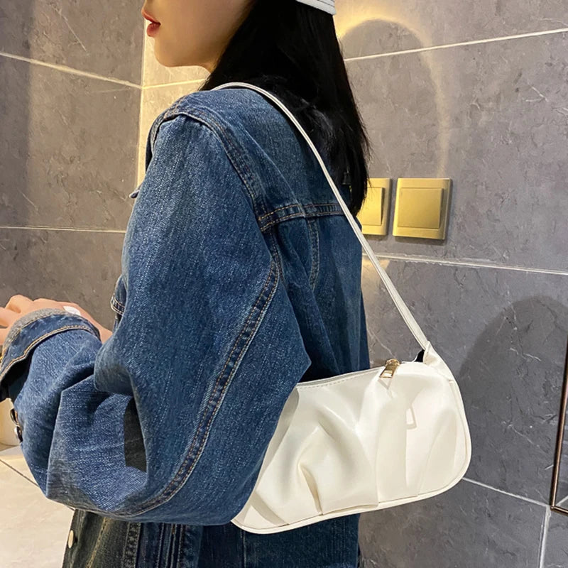 Cloud Pleated Causal Handbag Women's Dumpling Tote Armpit Bag Shopping Shoulder Bags Underarm Bag-Dollar Bargains Online Shopping Australia