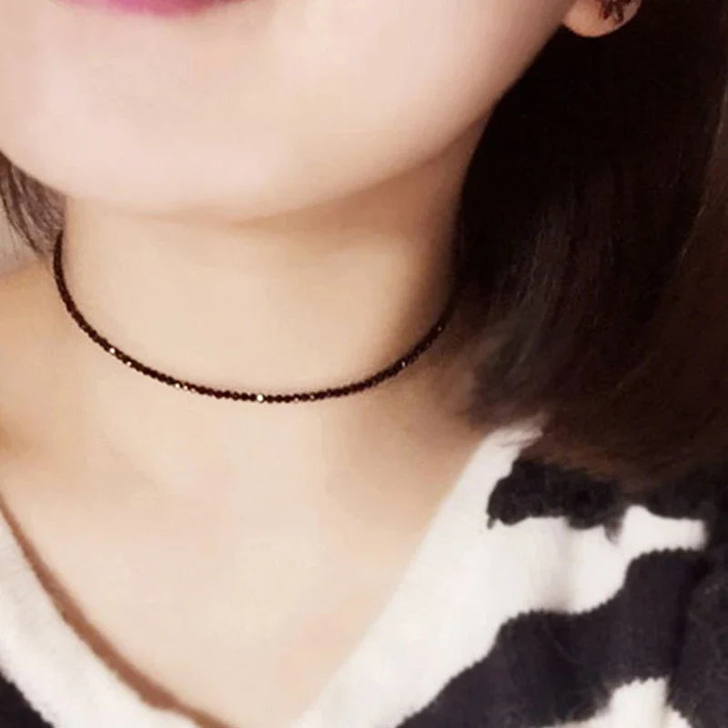 Simple Black Beads Short Necklace Female Jewelry Women Choker