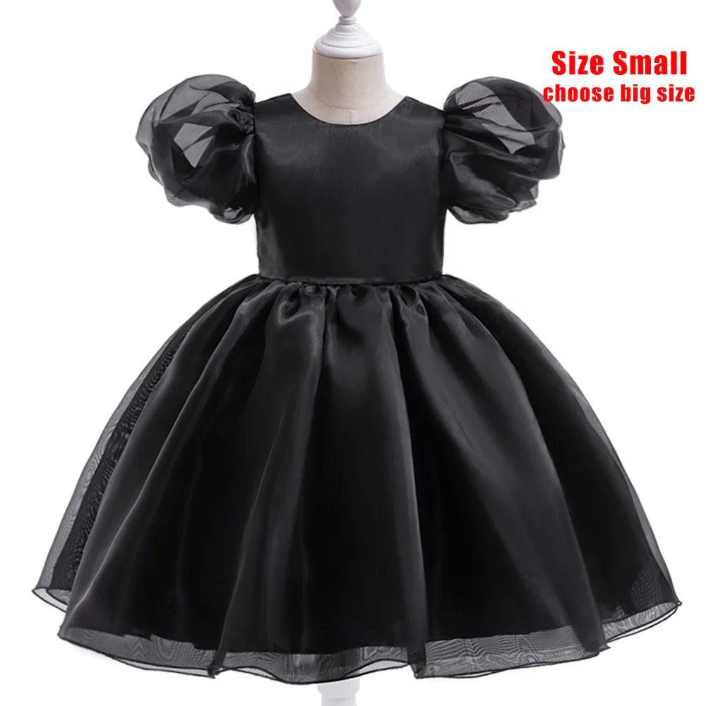 Girl Princess Dress Tulle Puff Sleeve Wedding Party Kids Dresses for Girls Birthday Child Clothes Bridemaids Gown-Dollar Bargains Online Shopping Australia