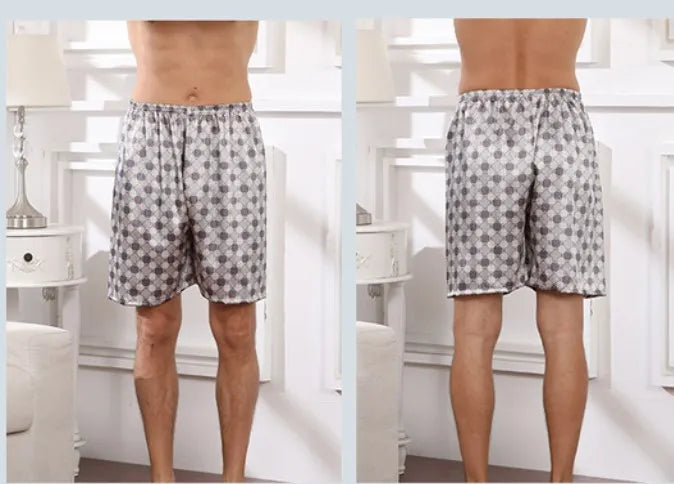 Men Casual Home Nightwear Satin Pajamas Shorts Pyjamas Sleep Bottoms Boxers Short Pants Lounge Homewear-Dollar Bargains Online Shopping Australia
