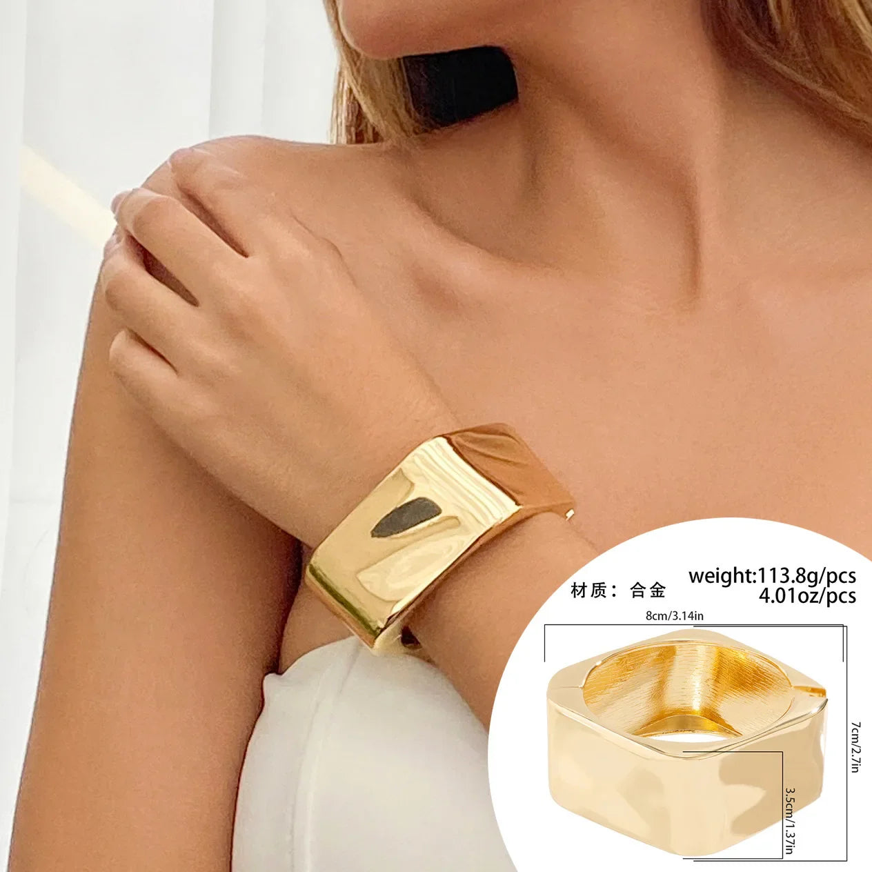 Exaggerated Chunky Heavy Metal Open Cuff Bangles for Women Punk Goth Wide Arm Bracelet Grunge Jewelry Steampunk Men Bangles-Dollar Bargains Online Shopping Australia