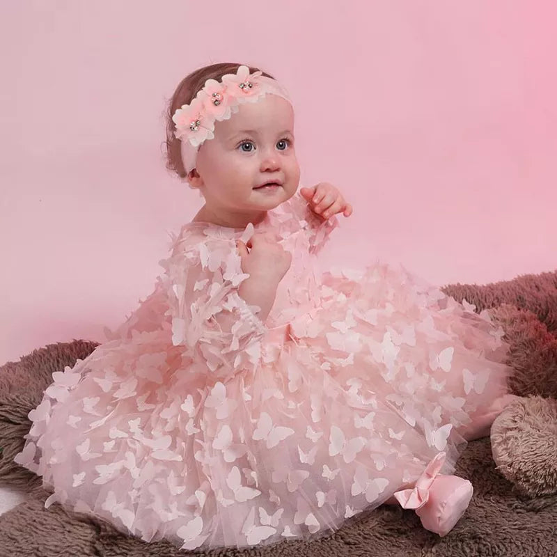 Newborn Dress Flowers Mesh Fashion Party Little Princess Baby Dress Christmas Birthday Gift Kids Clothes-Dollar Bargains Online Shopping Australia