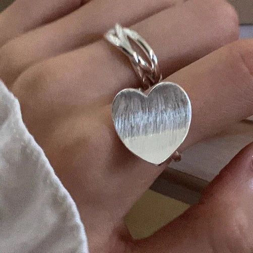 Sterling Silver String Ring For Women Heart Jewelry Finger Open Handmade Shinning Rings Allergy For Birthday Gift-Dollar Bargains Online Shopping Australia