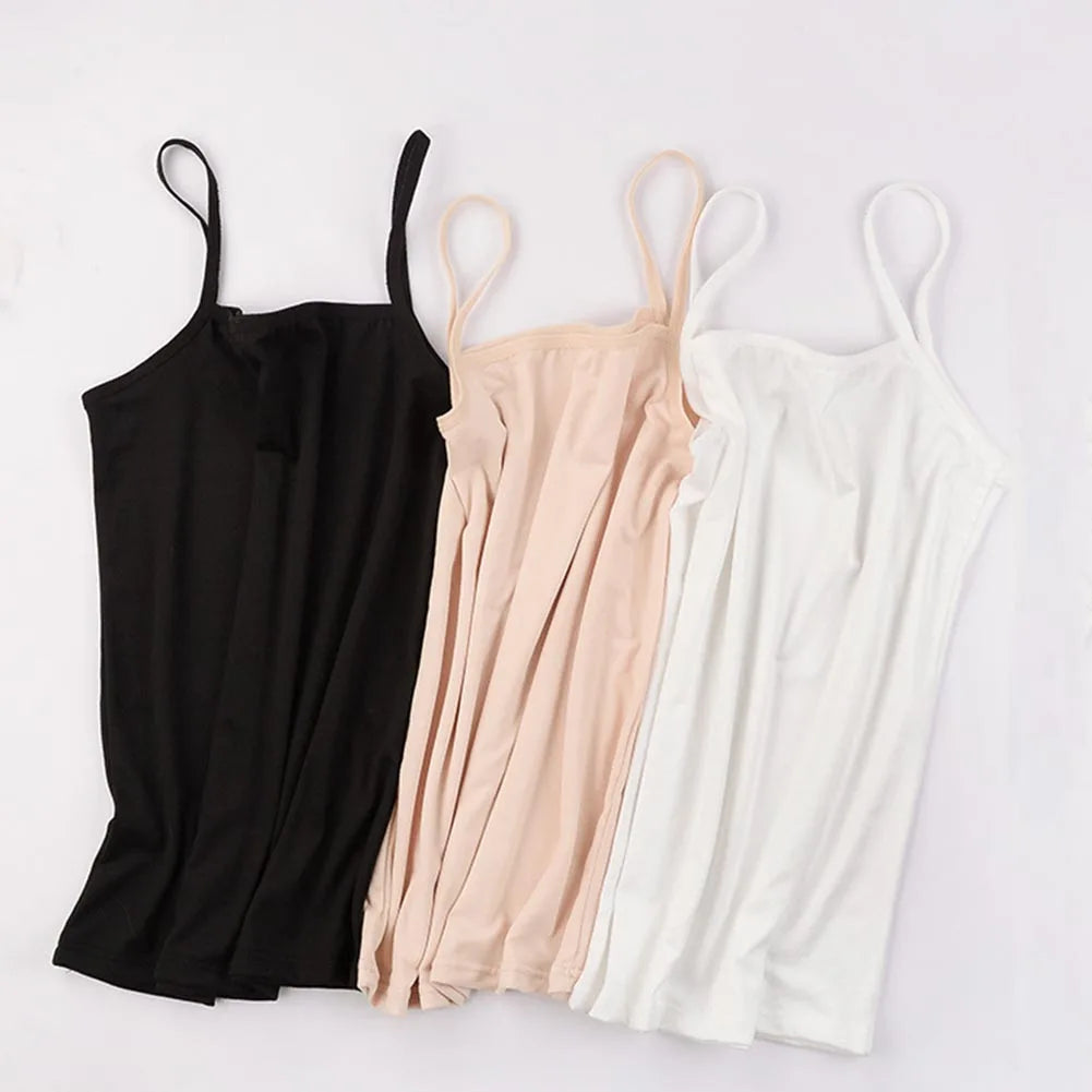 Women Breathable Crop Top Girl Sexy Strap Cotton Sleeveless Thin Camisole Vest All-match Lingerie Solid T-shirt