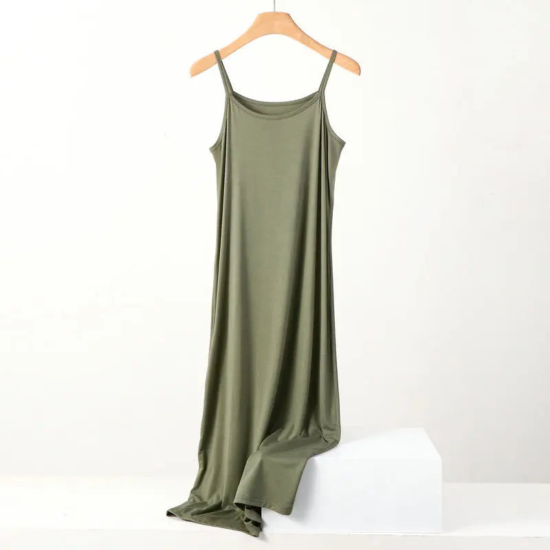 Modal Dress Spaghetti strap bottoming dresses Halter sundress Camisoles slips Inner Petticoat-Dollar Bargains Online Shopping Australia