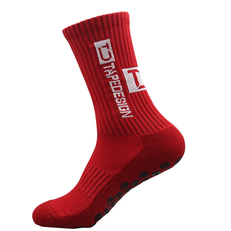 ANTI SLIP Football Socks Mid Calf Non Slip Soccer Cycling Sports Socks Mens Warm Sock