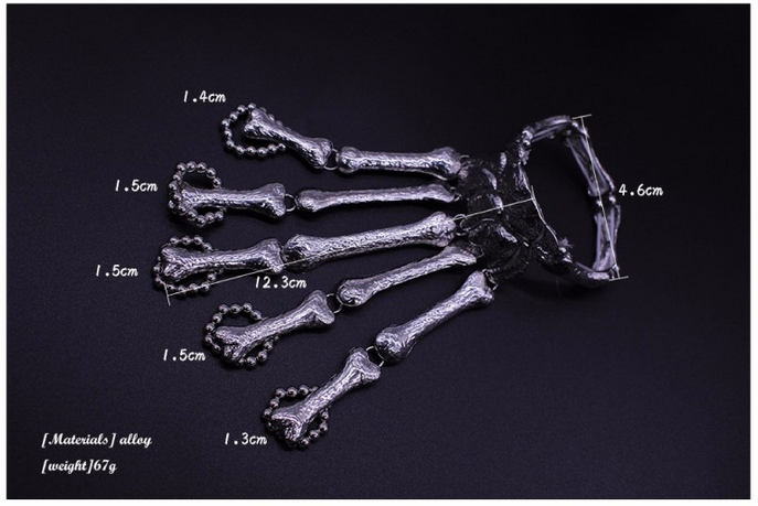 Christmas Halloween Gift Nightclub Punk Bead Finger Bracelet Gothic Skull Skeleton Bone Hand Finger Bracelet - CelebritystyleFashion.com.au online clothing shop australia