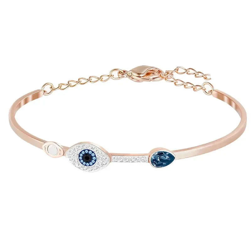 Original 2024 Evil Eye Necklace Bracelet Earrings Stainless Steel Jewelry Set Luxury Charming Women's Magic Eye Gift With Logo-Dollar Bargains Online Shopping Australia