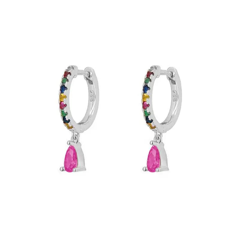 Gold Filled Stud Earrings Set For Women Ear Cuffs Colorful Zircon Dangle Hoop Earrings Fashion Party Jewelry-Dollar Bargains Online Shopping Australia