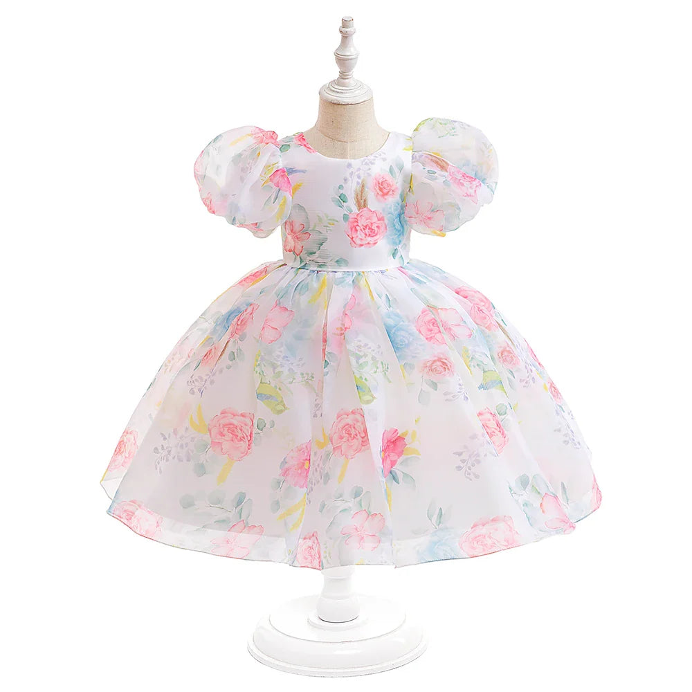 Child Evening Flower Pageant Vestidos Girls Princess Dress Lace Tulle Wedding Party Formal Bridesmaid Tutu Fluffy Prom Gown-Dollar Bargains Online Shopping Australia