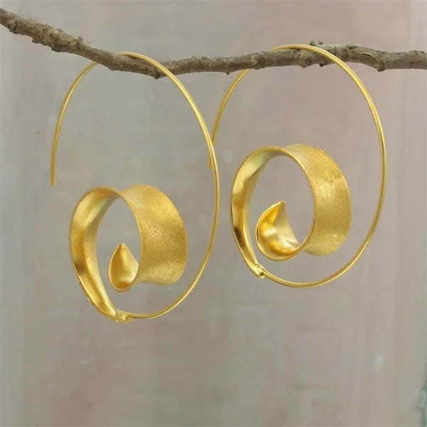 Fashion Round Gold Plated Copper Hoop Earrings for Women 2023 New Vintage Jewelry Wedding Anniversary Party Gifts Acessories-Dollar Bargains Online Shopping Australia