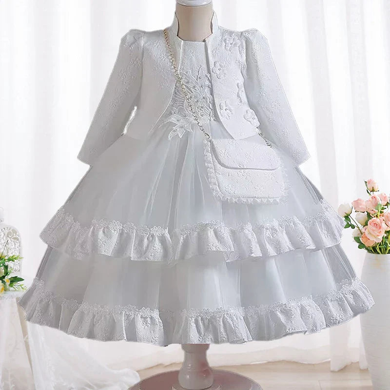 Dress Long sleeved Birthday Party Elegant Evening Dress Performance Fluffy Girl Princess Dress-Dollar Bargains Online Shopping Australia