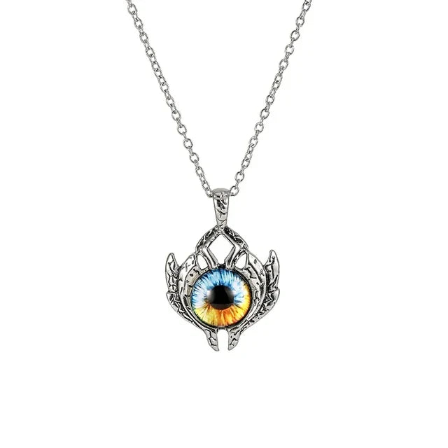 Pentagram shape Devil's Eye Pendant Necklace For Men And Women Punk Retro Non Adjustable Metal Collar Trending Jewelry Gifts-Dollar Bargains Online Shopping Australia