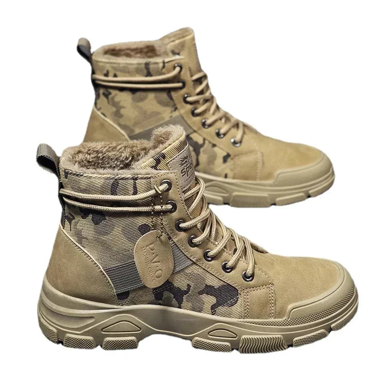 Camouflage Boots for Men Autumn Winter Platform Desert Military Boots Outdoor High-top Shoes Men Ankle Boots Buty Robocze Meskie